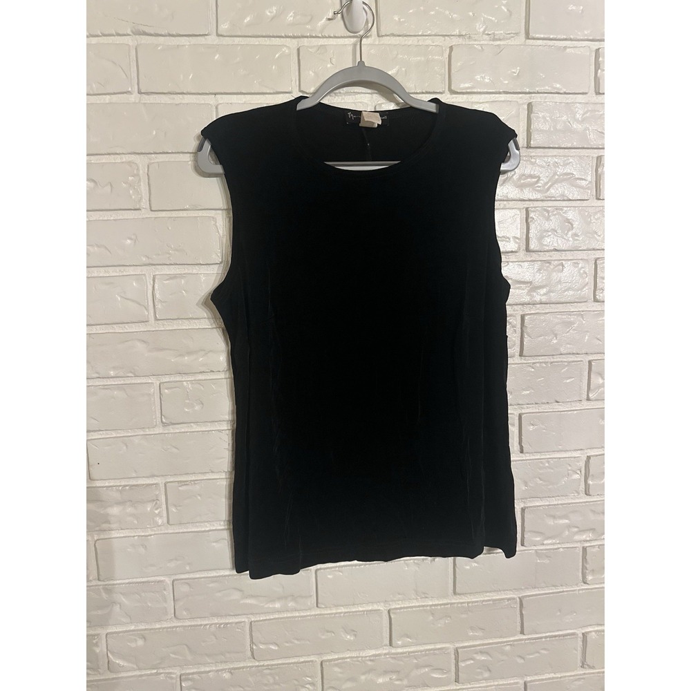 Mercer & Madison Woman Black Sleeveless Blouse 1X Classic Minimalist Chic